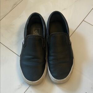 Vans Black Textured Slip-On Shoes
